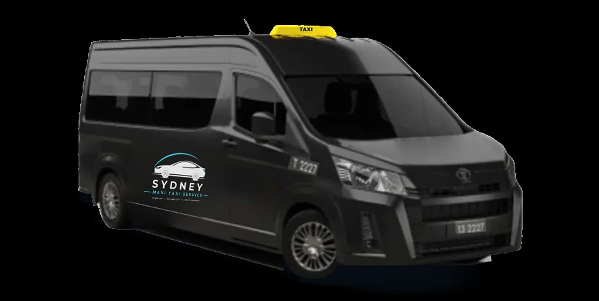 Black Sydney Maxi Taxi Toyota HiAce maxi van